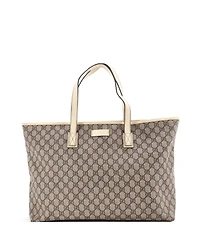 Pre-Owned Gucci Large Plus Tote Gg Coated Canvas with Leather