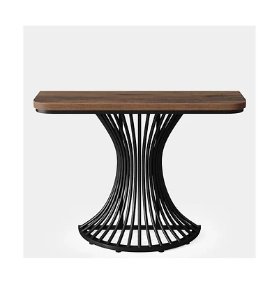 Slickblue Contemporary Console Table with Stylish Geometric Metal Frame for Home Decor