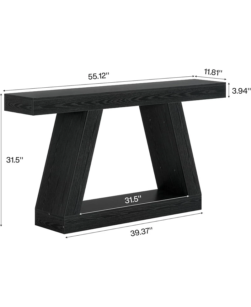 Slickblue Farmhouse Console Sofa Table with Storage for Living Room and Entryway Organization