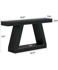 Slickblue Farmhouse Console Sofa Table with Storage for Living Room and Entryway Organization