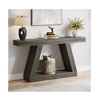 Slickblue Farmhouse Console Sofa Table with Storage for Living Room and Entryway Organization