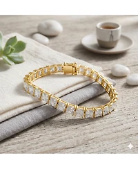 Simona Elegant 7mm 4-Prong Square Cz Tennis Bracelet