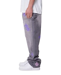 mnml Men's Ultra Baggy Fleur Embroidered Carpenter Pants