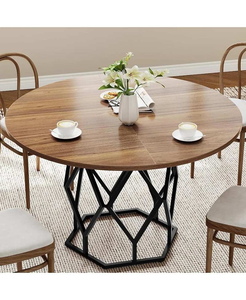 gaomon Kitchen Table Round Dining Table for 4-6 People for Dining Room, Home Office, Living Room