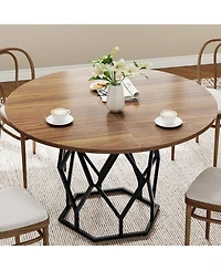 gaomon Kitchen Table Round Dining Table for 4-6 People for Dining Room, Home Office, Living Room