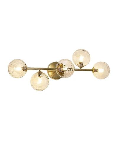 Midola Bathroom Vanity Light Fixtures: Modern Bath 5 Lights Brushed Golden Brass Wall Sconce