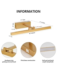 Busdays 16 Inch Modern Dimmable Led Bathroom Vanity Light Fixture Over Mirror Wall Lighting