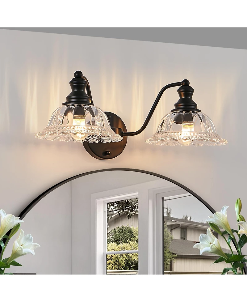 Midola 20 Inch 2-Light Vintage Bathroom Wall Sconce