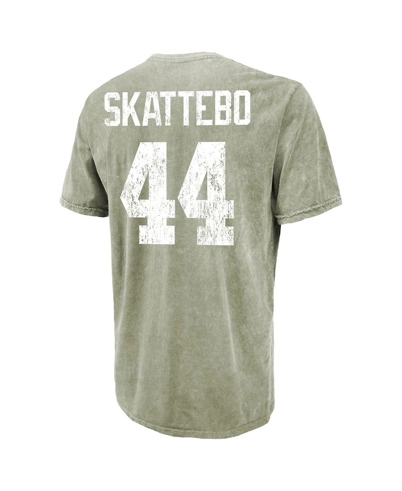 Majestic Threads Men's Cam Skattebo Moss Green New York Giants Mineral Wash Name Number T-Shirt