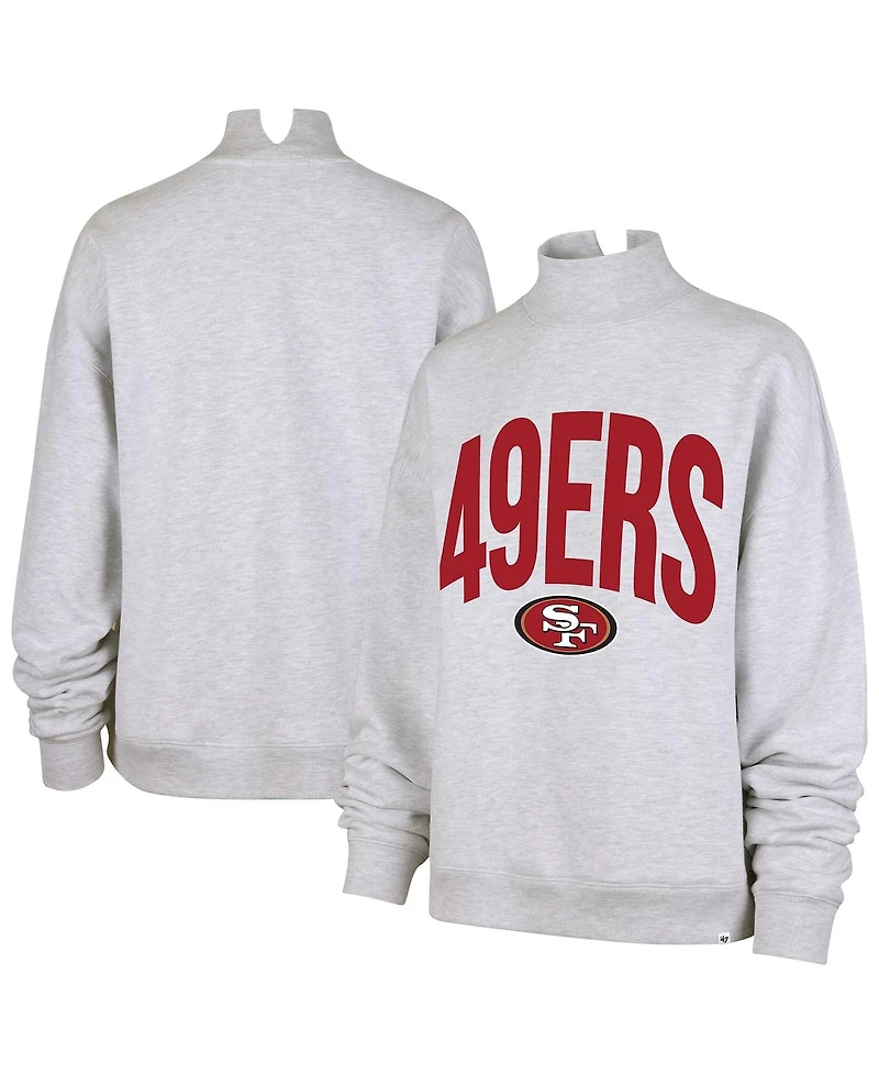 '47 Brand Women's Gray San Francisco 49ers Subtle Muse Mock Neck Sweatshirt