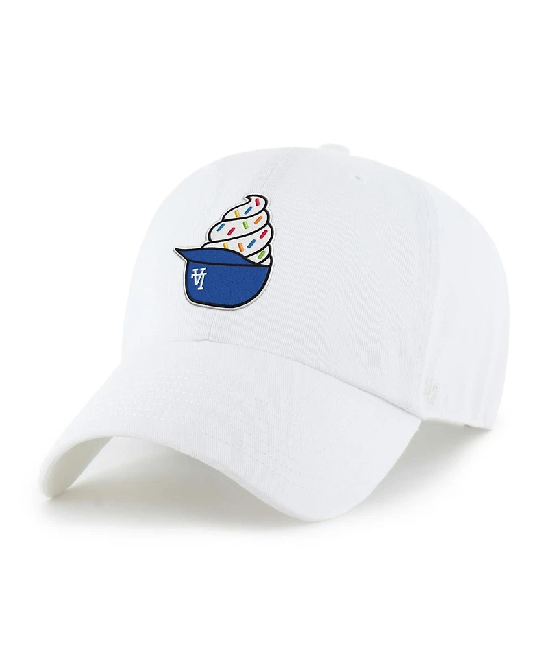 '47 Brand Preschool White Los Angeles Dodgers Ice Cream Helmet Clean Up Adjustable Hat