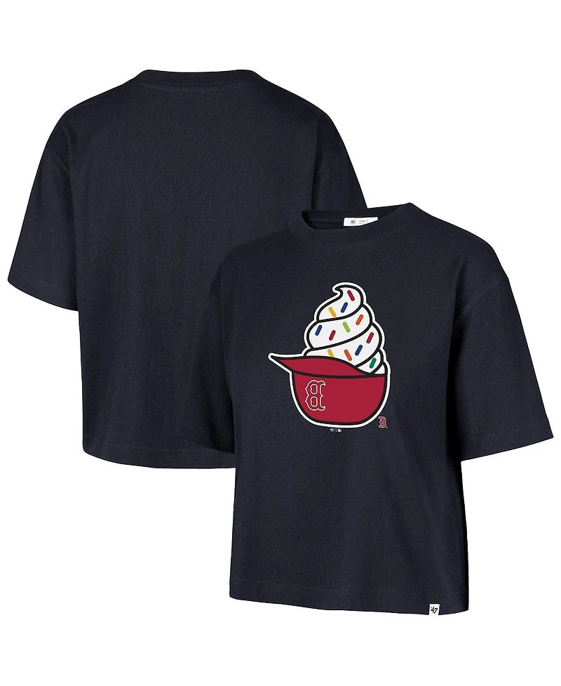 '47 Brand Women's Navy Boston Red Sox Ice Cream Helmet T-Shirt