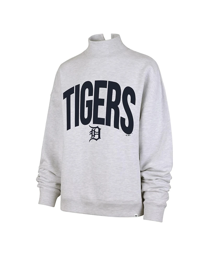 '47 Brand Women's Heather Gray Detroit Tigers Subtle Muse Mock Neck Sweatshirt