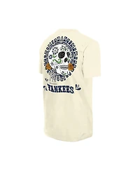 New Era Men's Natural York Yankees Dia de los Muertos Sugar Skull T-Shirt