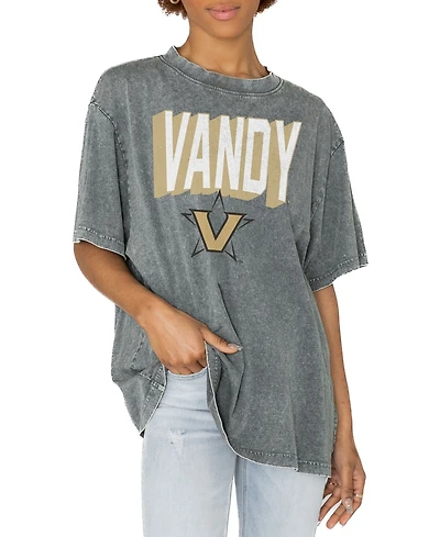 Gameday Couture Women's Gray Vanderbilt Commodores Solid Defense Oversized T-Shirt
