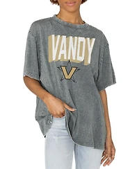 Gameday Couture Women's Gray Vanderbilt Commodores Solid Defense Oversized T-Shirt