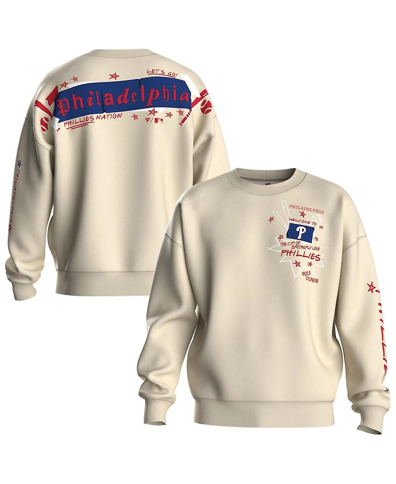 Fanatics Women's Beige Philadelphia Phillies Graffiti Fleece Sweatshirt
