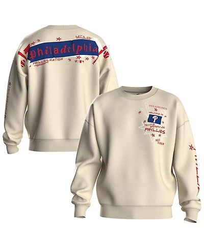 Fanatics Women's Beige Philadelphia Phillies Graffiti Fleece Sweatshirt
