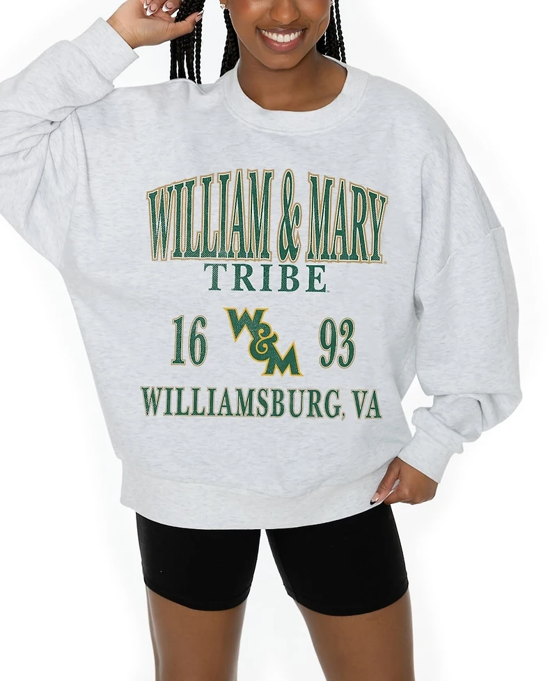 Gameday Couture Women's Ash William Mary Tribe Premium Fleece Pullover Sweatshirt