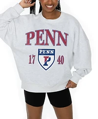 Gameday Couture Women's Ash Pennsylvania Quakers Premium Fleece Pullover Sweatshirt