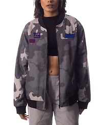 The Wild Collective Men's and Women's Gray New York Giants Camo Bomber Jacket