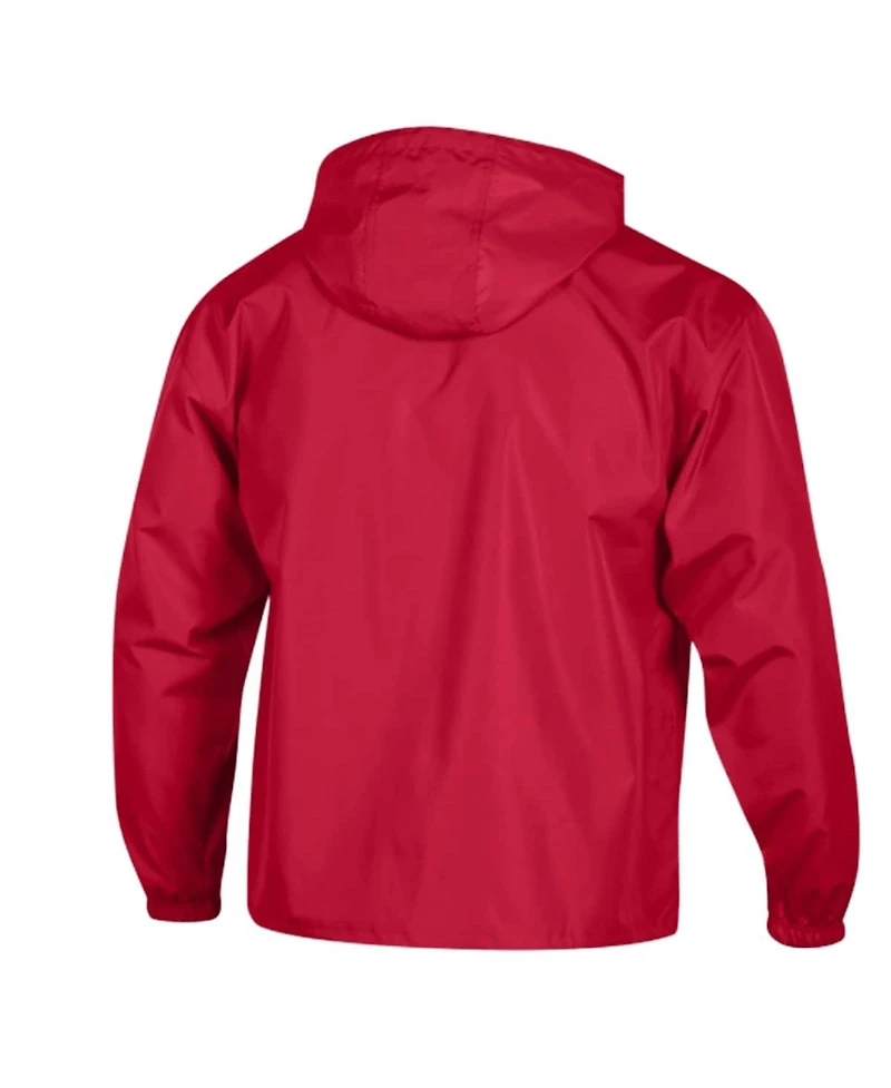 Champion Men's Red Kansas City Chiefs Packable Hooded Windbreaker Half-Zip Jacket