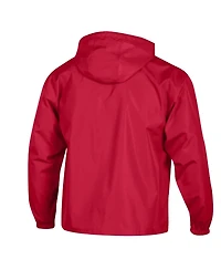 Champion Men's Red Kansas City Chiefs Packable Hooded Windbreaker Half-Zip Jacket