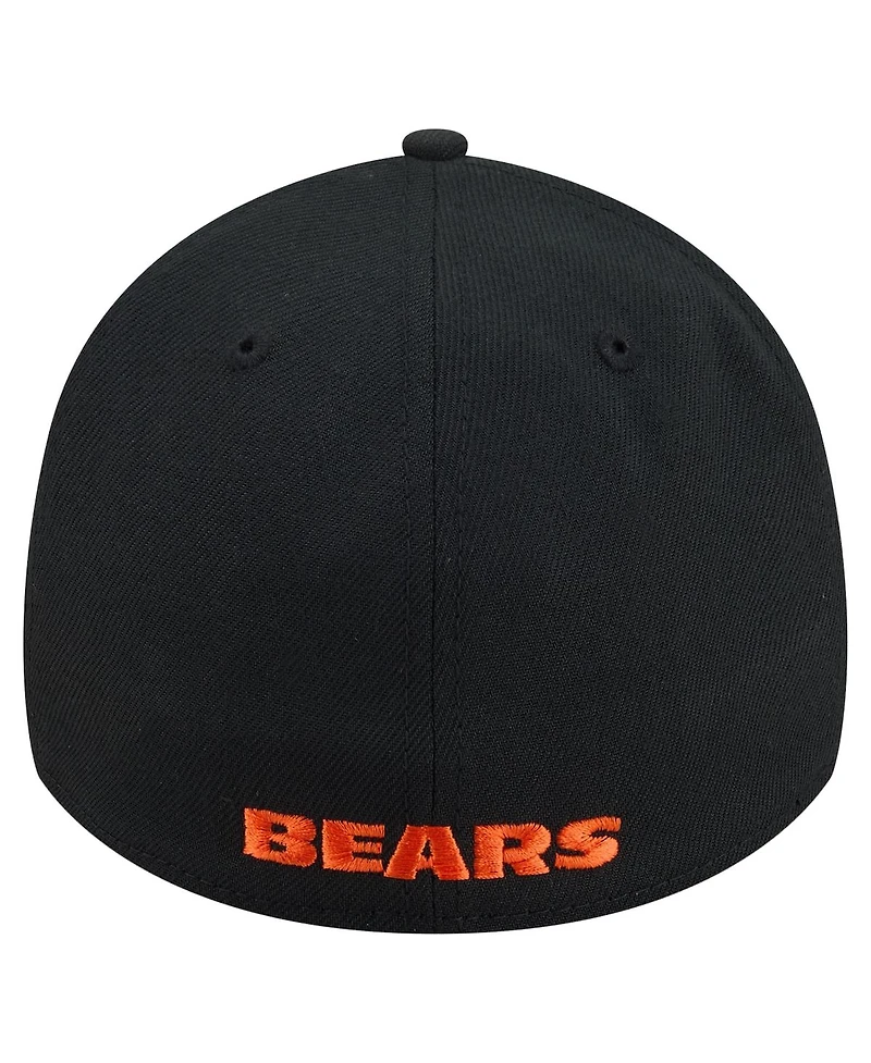 New Era Men's Black Chicago Bears Core Team 39THIRTY Flex Hat