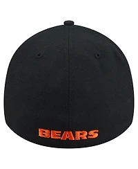 New Era Men's Black Chicago Bears Core Team 39THIRTY Flex Hat