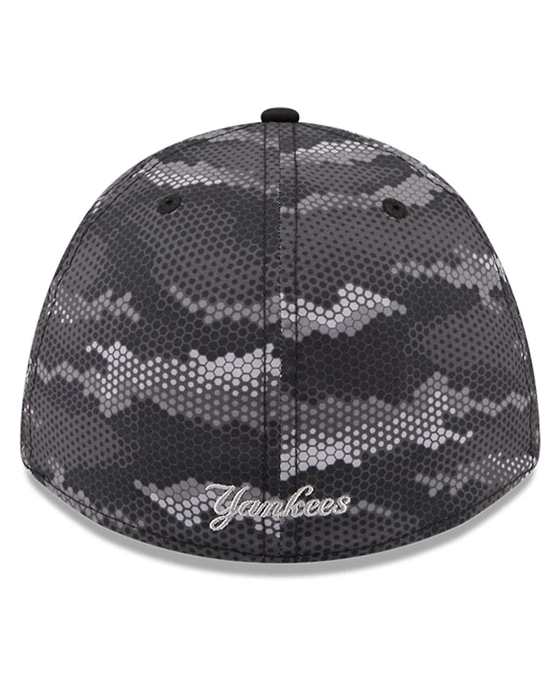 New Era Men's Black York Yankees Camo 39THIRTY A-Frame Flex Hat