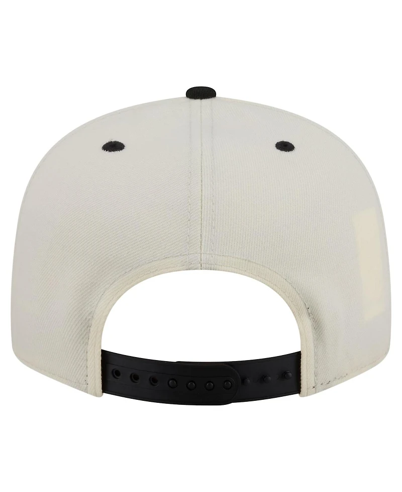New Era Men's Cream Las Vegas Raiders Oversized Slogan 9FIFTY Snapback Hat