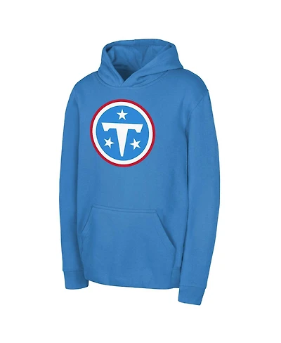 Outerstuff Big Boys and Girls Light Blue Tennessee Titans Primary Logo Fleece Hoodie