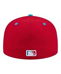 New Era Men's Red/Pastel Blue Biloxi Shuckers Minor League Theme Nights 59FIFTY Fitted Hat