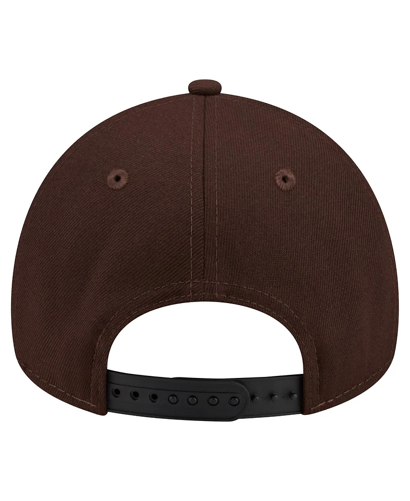New Era Men's Dark Brown Miami Dolphins Burnt Wood A-Frame 9FORTY Adjustable Hat