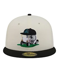 New Era Men's Cream/Black Arizona Diamondbacks Bullpen Cart 59FIFTY Fitted Hat