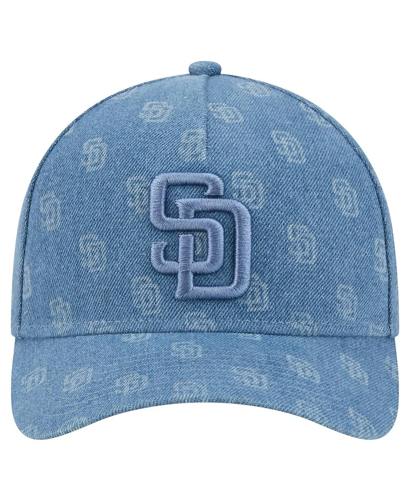 New Era Men's and Women's Denim San Diego Padres A-Frame 9FORTY Adjustable Hat