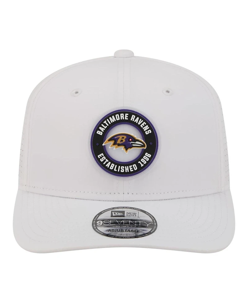 New Era Men's White Baltimore Ravens Coolera 9SEVENTY Adjustable Hat