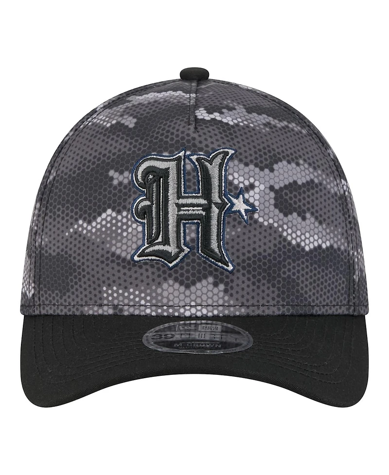 New Era Men's Black Houston Texans Camo A-Frame 39THIRTY Flex Hat