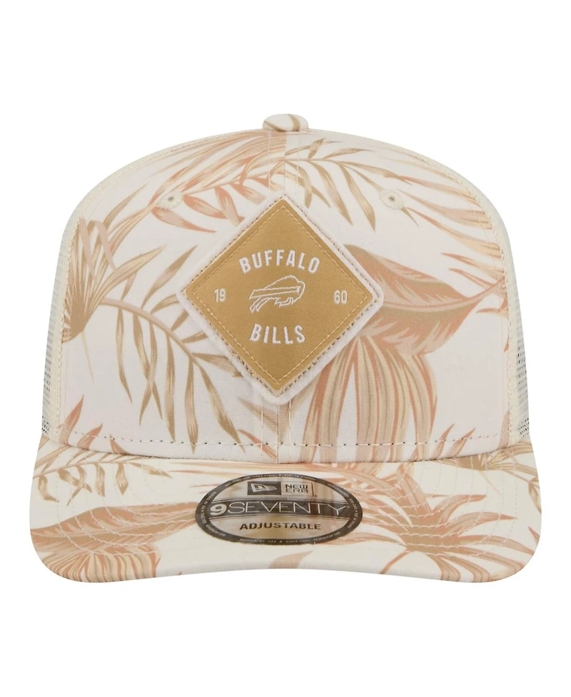 New Era Men's Tan Buffalo Bills Tonal Palm Coolera 9SEVENTY Adjustable Trucker Hat