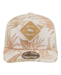 New Era Men's Tan Denver Broncos Tonal Palm Coolera 9SEVENTY Adjustable Trucker Hat