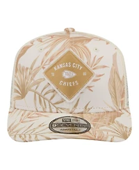 New Era Men's Tan Kansas City Chiefs Tonal Palm Coolera 9SEVENTY Adjustable Trucker Hat