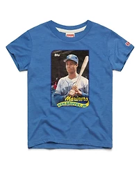 Homage Big Boys and Girls Ken Griffey Jr. Royal Seattle Mariners Topps Baseball Card Tri-Blend T-Shirt