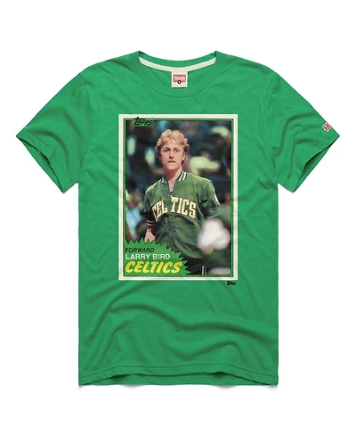 Homage Men's and Women's Larry Bird Green Boston Celtics Topps Trading Card Player Tri-Blend T-Shirt