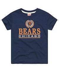 Homage Big Boys and Girls Navy Chicago Bears Crest Tri-Blend T-Shirt