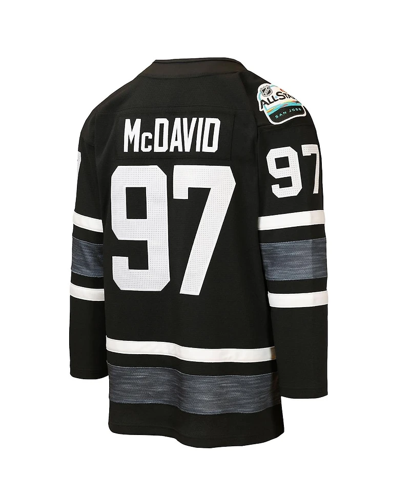 Mitchell & Ness Big Boys and Girls Connor McDavid Black Edmonton Oilers 2019 All-Star Game Power Play Jersey