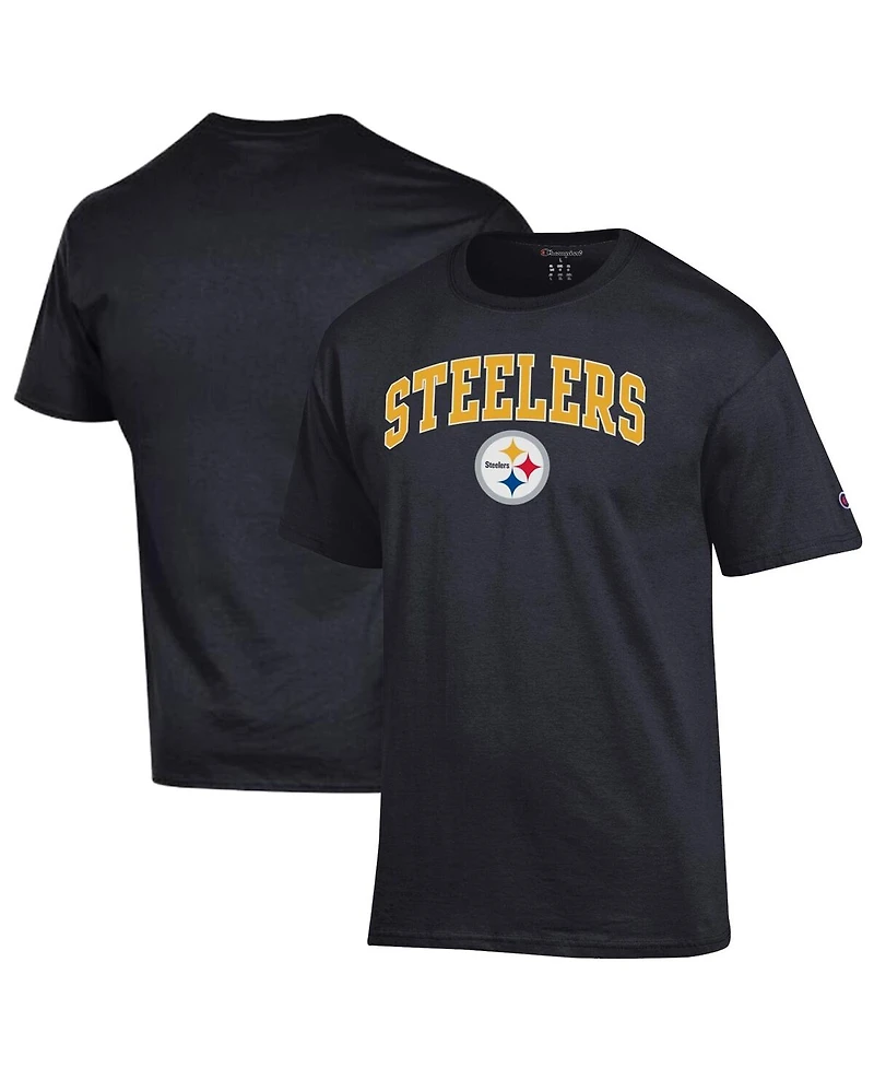 Champion Men's Black Pittsburgh Steelers Arch Over Logo T-Shirt