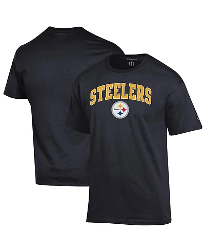 Champion Men's Black Pittsburgh Steelers Arch Over Logo T-Shirt
