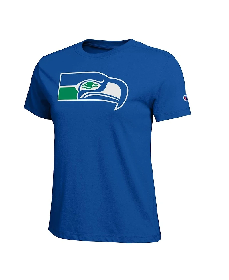 Champion Women's Royal Seattle Seahawks Logo T-Shirt