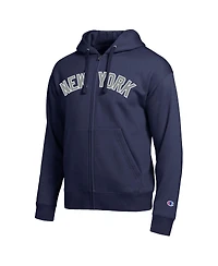 Champion Men's New York Yankees Navy All-Star Wordmark Full-Zip Hoodie