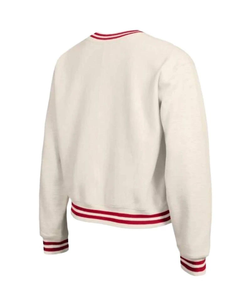 Champion Women's Cream Cincinnati Reds Reverse Weave Sweatshirt